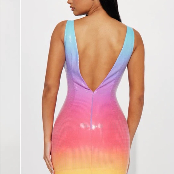 Fashion Nova women’s small rainbow Sequin Mini Dress - Picture 15 of 16